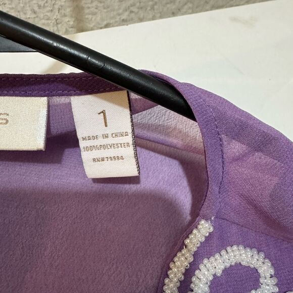 Chicos Embellished Tunic Style Top size 1 NWOT - Picture 5 of 6